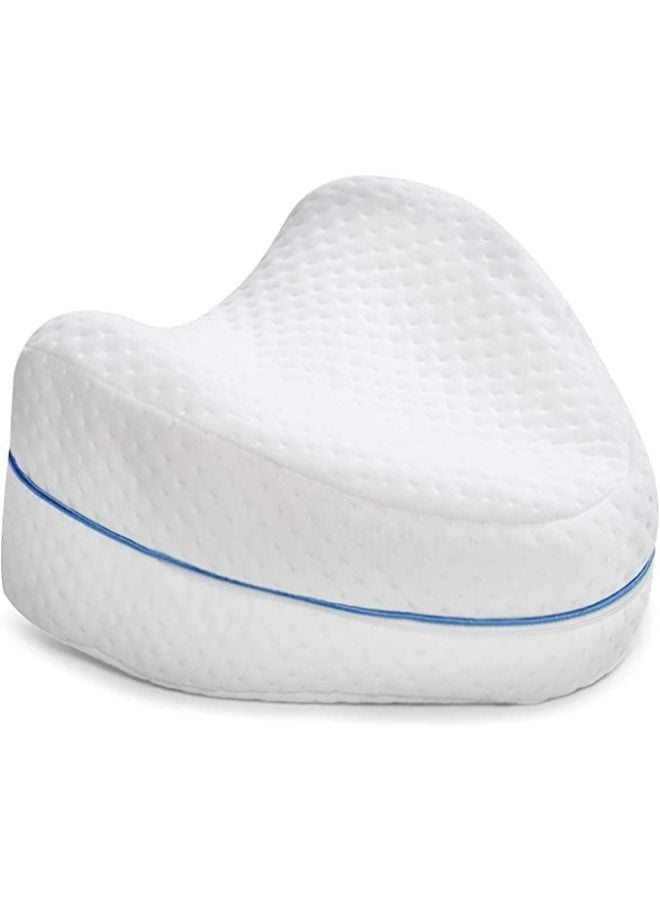 Orthopedic Knee Pillow for Sciatica Relief, Back Pain, Leg Pain, Pregnancy, Hip and Joint Pain - Memory Foam Wedge Contour for Side, Back & Side Sleepers