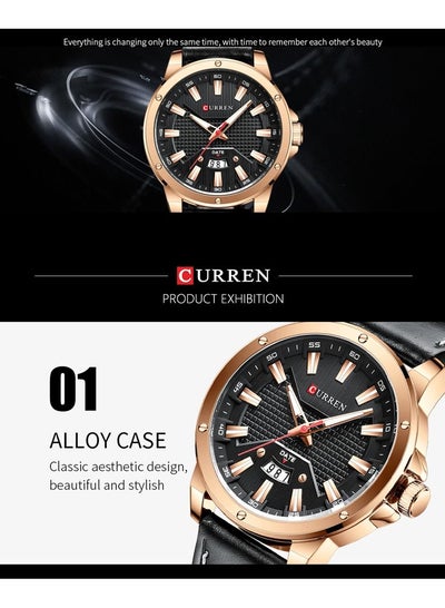 Watch CURREN 8376 for Men Luxury Brand Fashion Quartz Wristwatch with Leather Strap Casual Business Clock Male