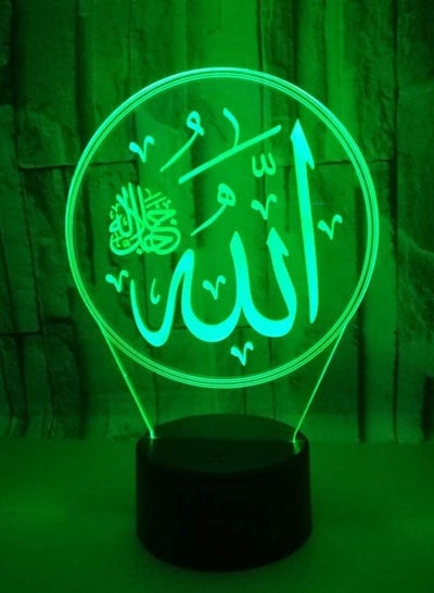 7/16 Colors Changing Islamic Muhammad Nightlight 3D Acrylic LED Table Desk Lamp USB Kids Bedside Sleep Lighting Decor Gifts