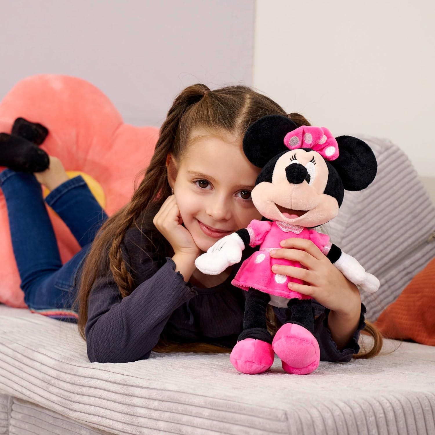 Simba Disney Official - DISNEY MICKEY MOUSE REFRESH CORE MINNIE, Pink, white, 25CM