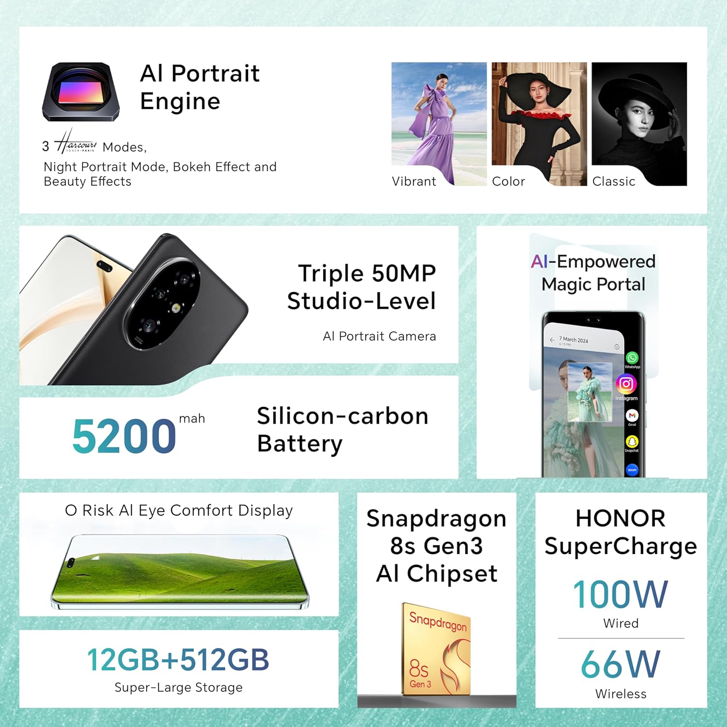 هونر 200 برو 5G 12 جيجابايت رام + 512 جيجابايت ثنائي الشريحة أسود مع - نسخة الشرق الأوسط