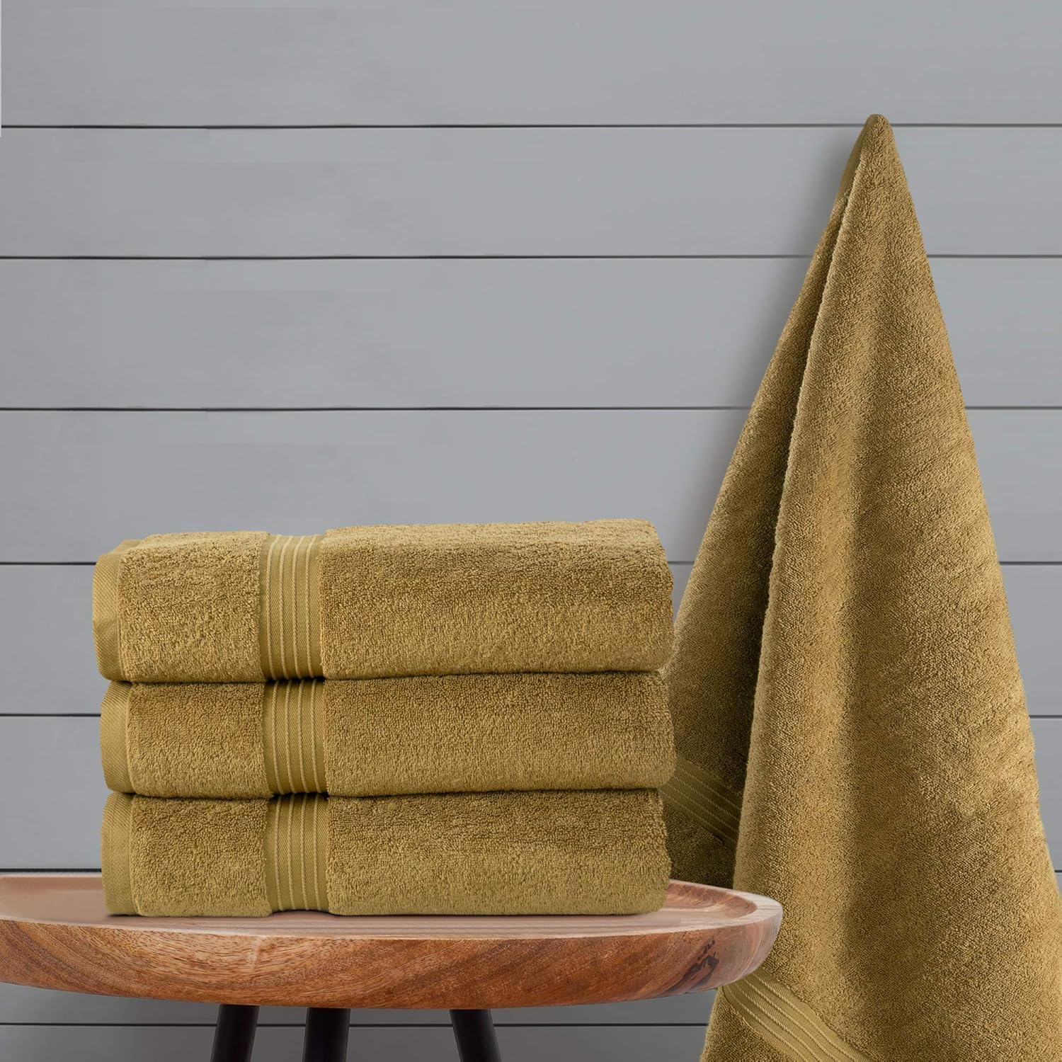 BEYTOR Luxury Bath Towels – 100% Cotton, Ultra Soft, Quick-Dry & Highly Absorbent – Plush & Durable Hotel-Quality Towels for Home, Spa & Gym – Beige (3pcs (90 * 180 cm+ 70 * 180 cm + 50 * 100 cm))