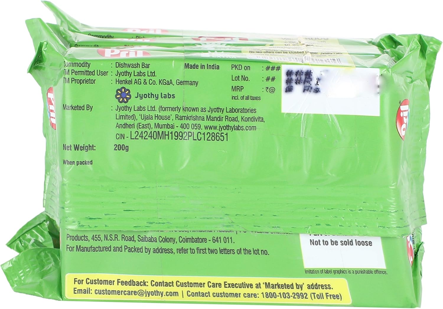 Pril Bar - 200g (Lime & Vinegar, Pack of 3)