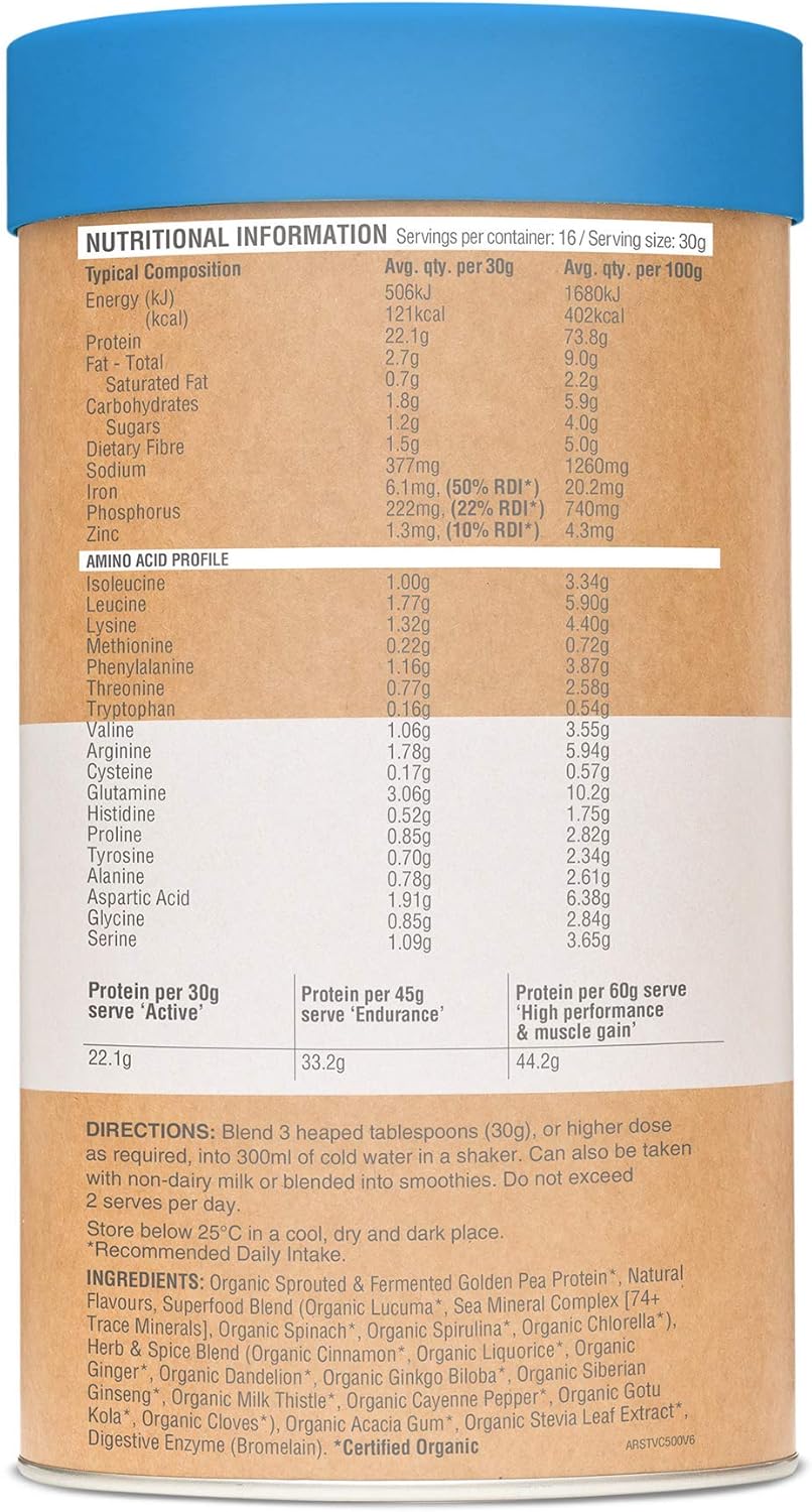 Raw Vegan Protein Slim And Tone Vanilla And Cinnamon 500G