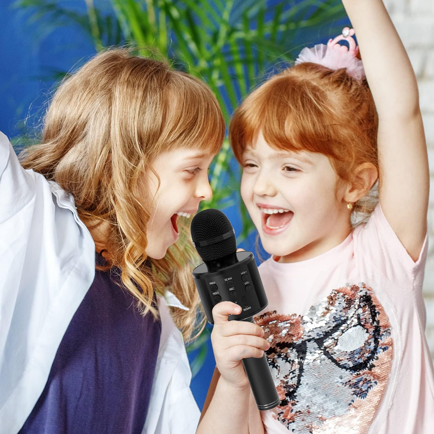 ميكروفون GIFTMIC للأطفال للغناء، ميكروفون كاريوكي لاسلكي يعمل بالبلوتوث للبالغين، جهاز كاريوكي محمول باليد، ألعاب للأولاد والبنات هدية لحفلات أعياد الميلاد (أسود)