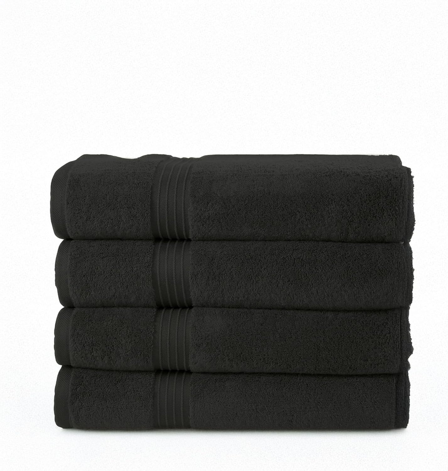 BEYTOR Luxury Bath Towels – 100% Cotton, Ultra Soft, Quick-Dry & Highly Absorbent – Plush & Durable Hotel-Quality Towels for Home, Spa & Gym – Black (3pcs (90 * 180 cm+ 70 * 180 cm + 50 * 100 cm))