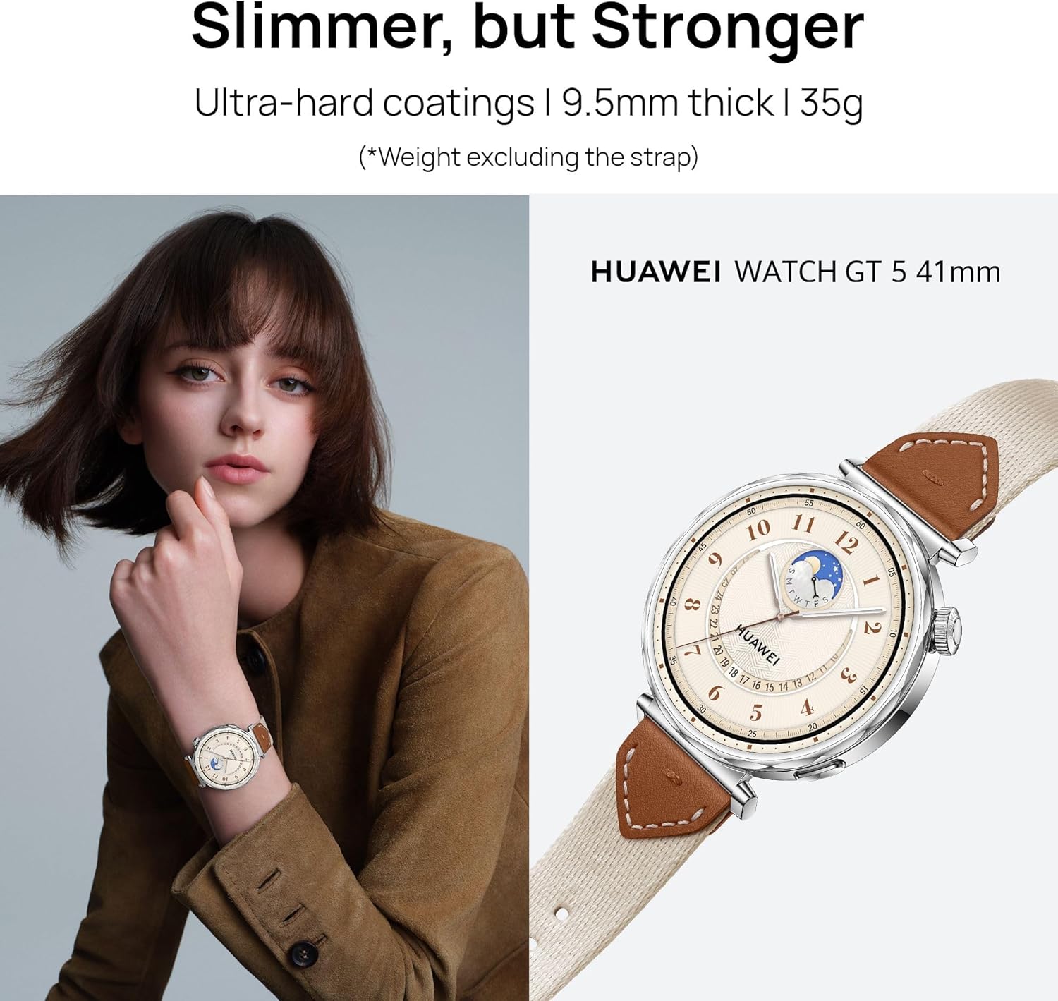 HUAWEI WATCH GT5 41mm Smartwatch, upto7 Days Battery Life,Sharp-Edged Design Watch, Health Tracking, iOS & Android Compatible, 3 Months HUAWEI Care+, Gold