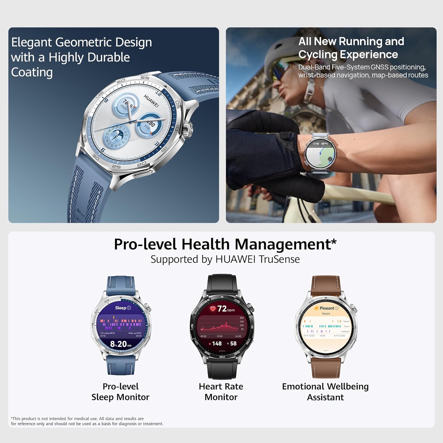 HUAWEI WATCH GT5 46mm Smartwatch, upto14 Days Battery Life, Sharp-Edged Design, Health Tracking, iOS & Android Compatible, 3 Months HUAWEI Care+, Brown