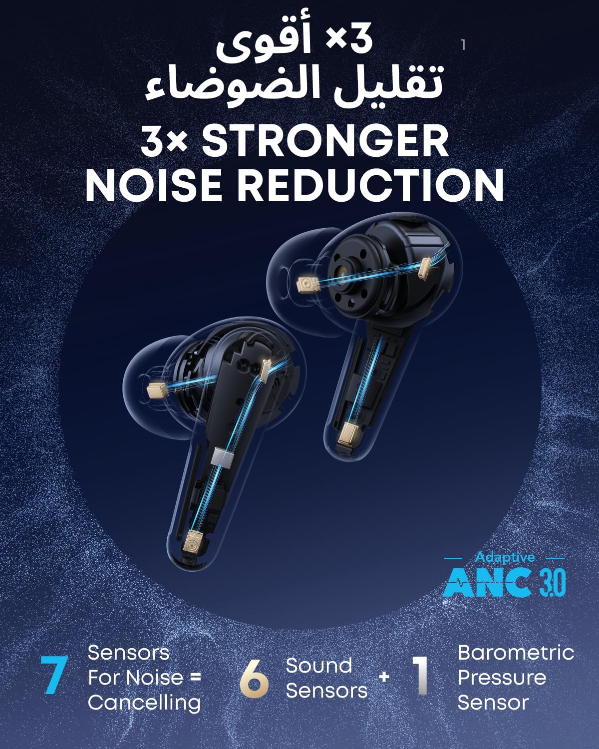 soundcore Liberty 4 Pro by Anker, Noise Cancelling Wireless Earbuds, 7-Sensor and Real-Time Adaptive Noise Cancelling, 2× Faster Charging, Studio-Level Hi-Fi Music, Clear Calls with 9 Mics and AI