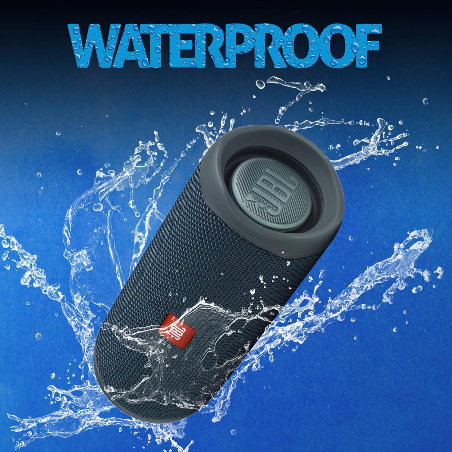 JBL Flip 5 Portable Waterproof Bluetooth Speaker with 12 Hours of Battery, Powerful Sound and Booming Bass, Lightweight, Stand Vertical or Horizontal, JBL Partyboost Compatible - Blue, JBLFLIP5BLU