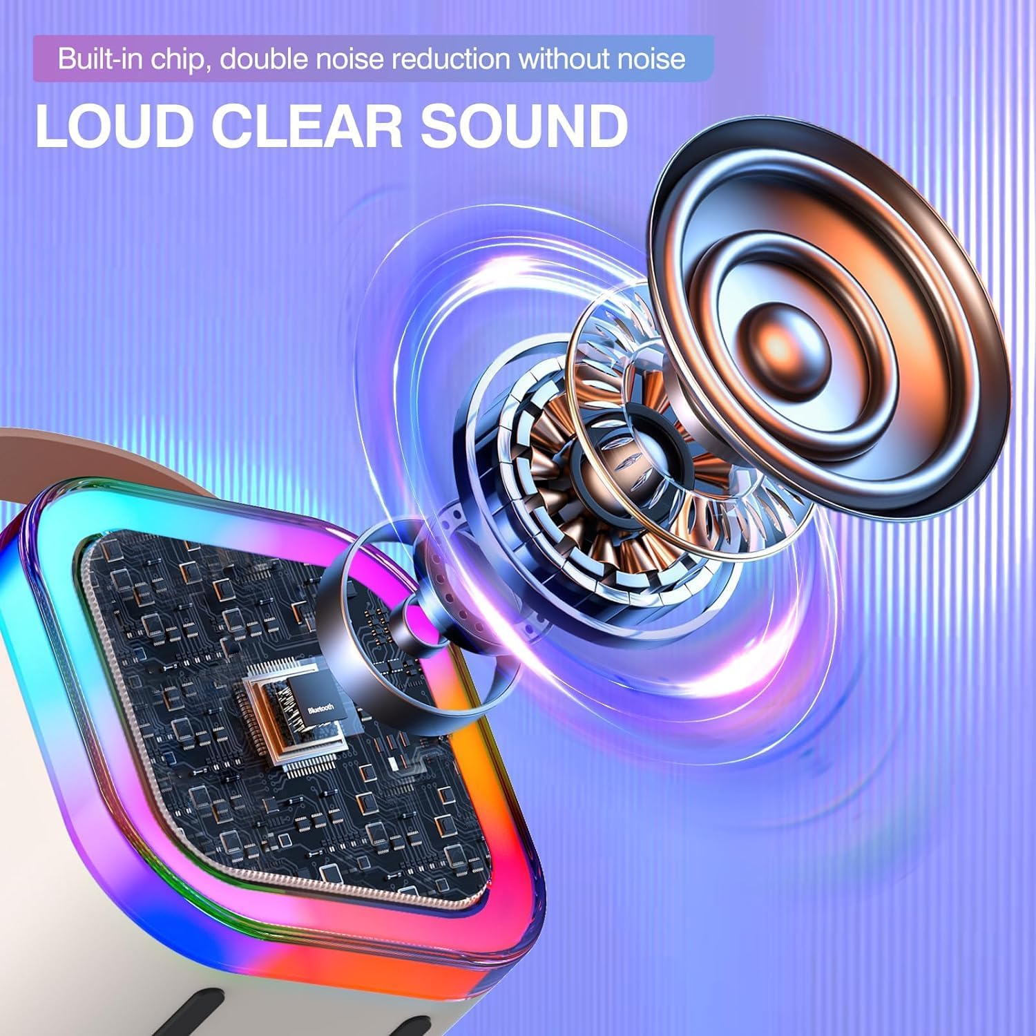 Cangm Mini Karaoke Machine for Kids Adults, Portable Bluetooth Mini karaoke Microphone Singing Speaker with 2 Wireless Mic and Light, Gifts Toys for All Smartphones,Birthday, Family,Home Party