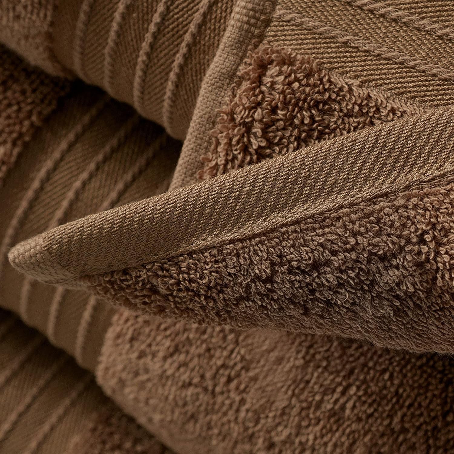 BEYTOR Luxury Bath Towels – 100% Cotton, Ultra Soft, Quick-Dry & Highly Absorbent – Plush & Durable Hotel-Quality Towels for Home, Spa & Gym – Brown (3pcs (90 * 180 cm+ 70 * 180 cm + 50 * 100 cm))