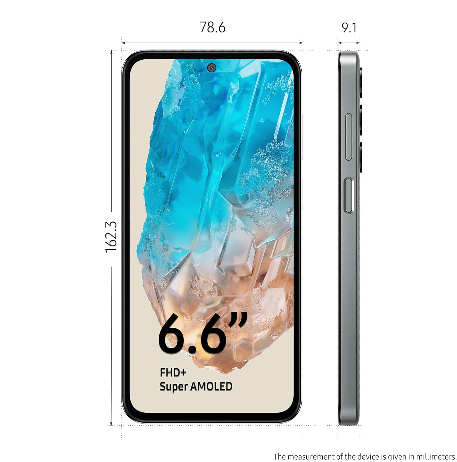 Samsung Galaxy M35 5G (Thunder Grey,6GB RAM,128GB Storage)| Corning Gorilla Glass Victus+| AnTuTu Score 595K+ | Vapour Cooling Chamber | 6000mAh Battery | 120Hz Super AMOLED Display| Without Charger
