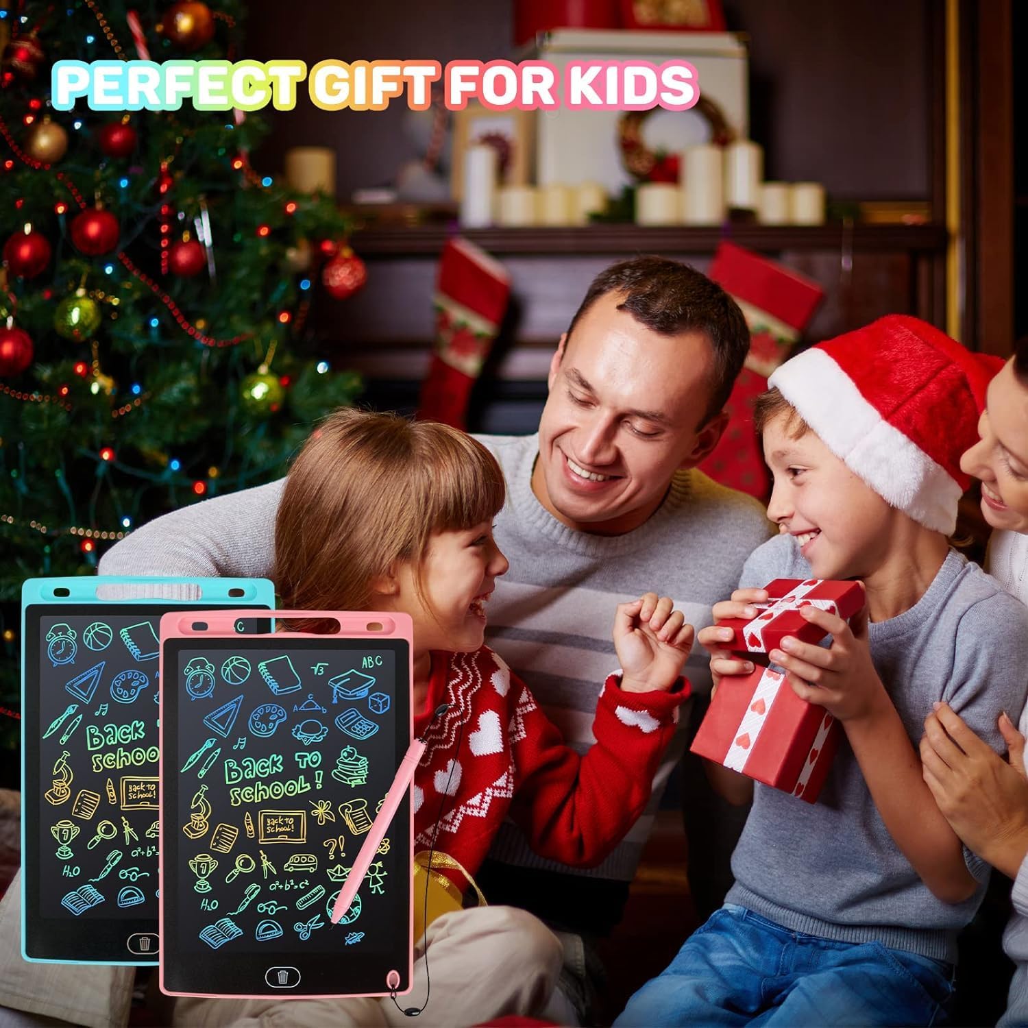 kogabanny LCD Writing Tablet, 2 Packs Drawing Pads for Kids 3 4 5 6 Years Old 8.5 Inch Colorful Lines Doodle Scribble Boards Educational Toys for Boys Girls
