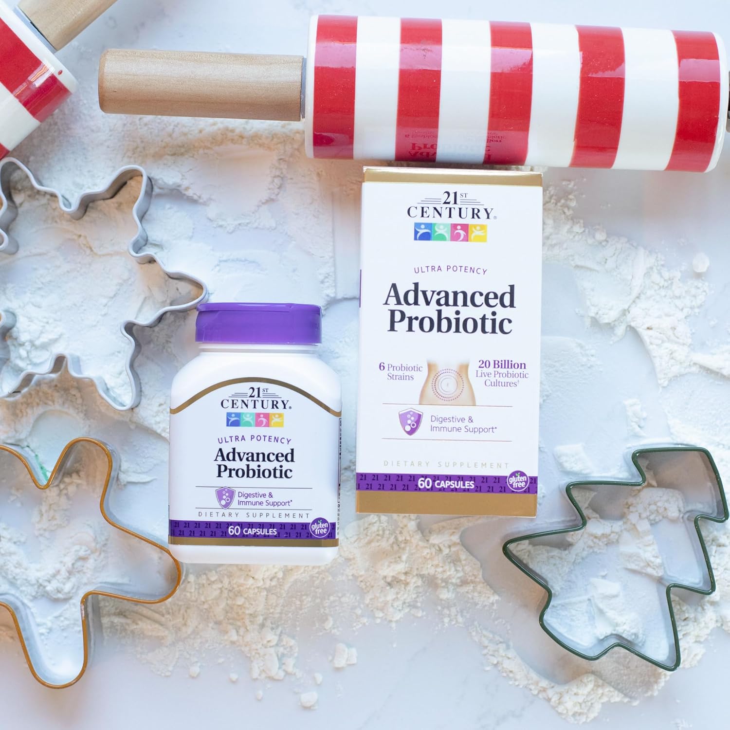 Advanced Probiotic Dietary Supplement Digestive And Immune Health Support 20 Billion Live Probiotic Cultures 60 Capsule