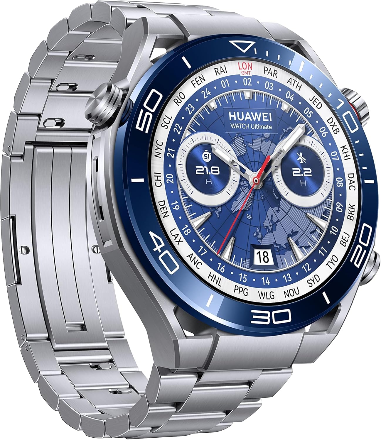 Huawei Watch Ultimate (48.5mm) GPS + BLUETOOTH Smartwatch (Voyage Blue) - International Version