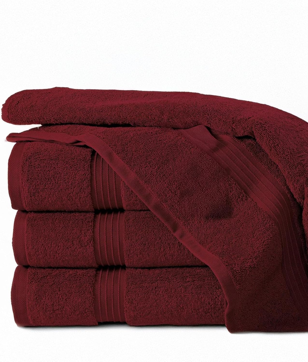 BEYTOR Luxury Bath Towels – 100% Cotton, Ultra Soft, Quick-Dry & Highly Absorbent – Plush & Durable Hotel-Quality Towels for Home, Spa & Gym – Burgundy (90X180 cm)
