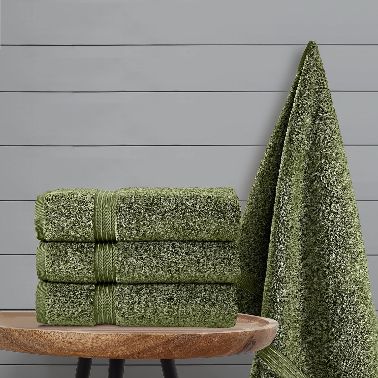 BEYTOR Luxury Bath Towels – 100% Cotton, Ultra Soft, Quick-Dry & Highly Absorbent – Plush & Durable Hotel-Quality Towels for Home, Spa & Gym – Army Green (50x100 cm)