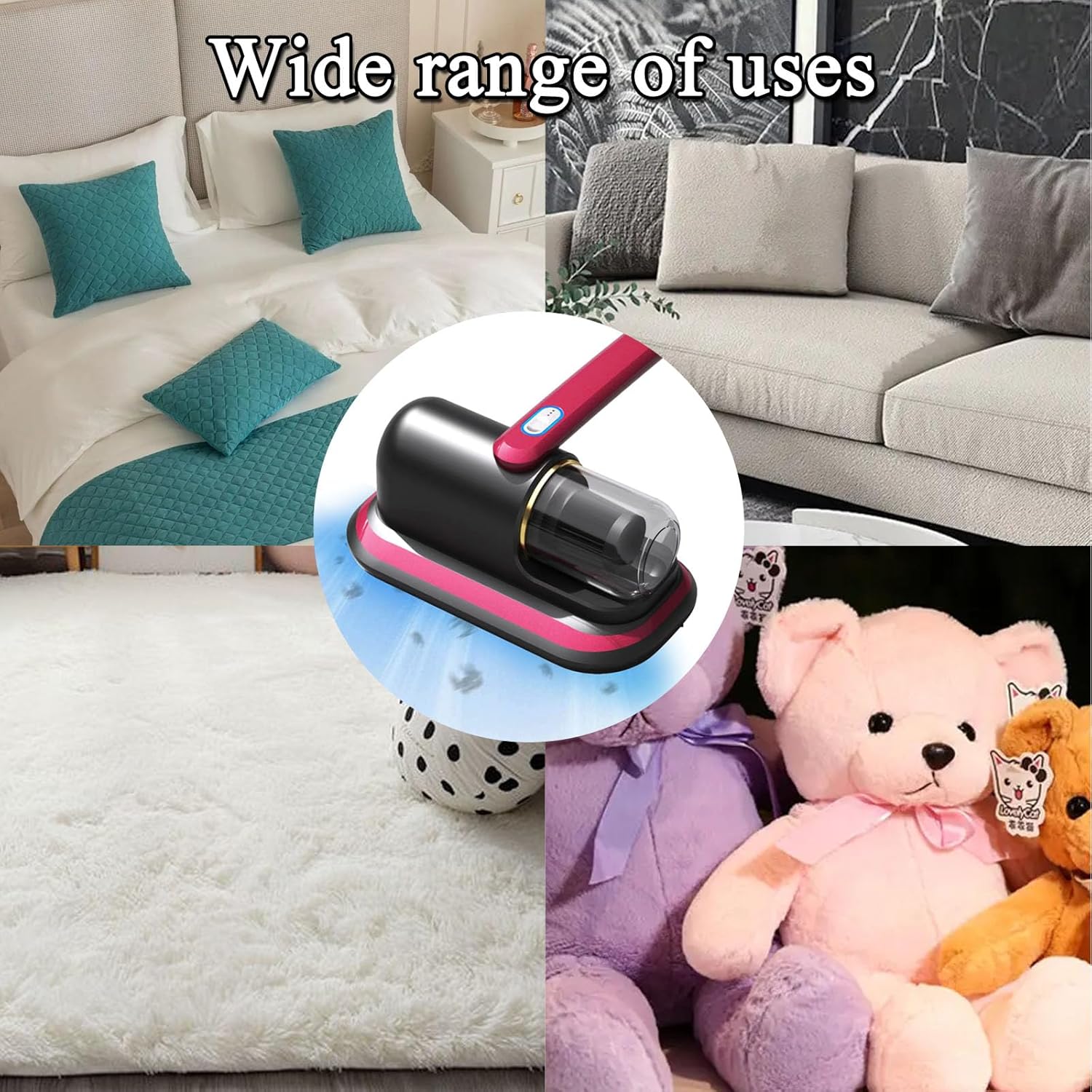 AWH B IOTSES Upgraded Cordless UV Vacuum Cleaner, Handheld Deep Mattress Cleaner for Bedding, Sofas, Carpets and Other Fabric Surfaces