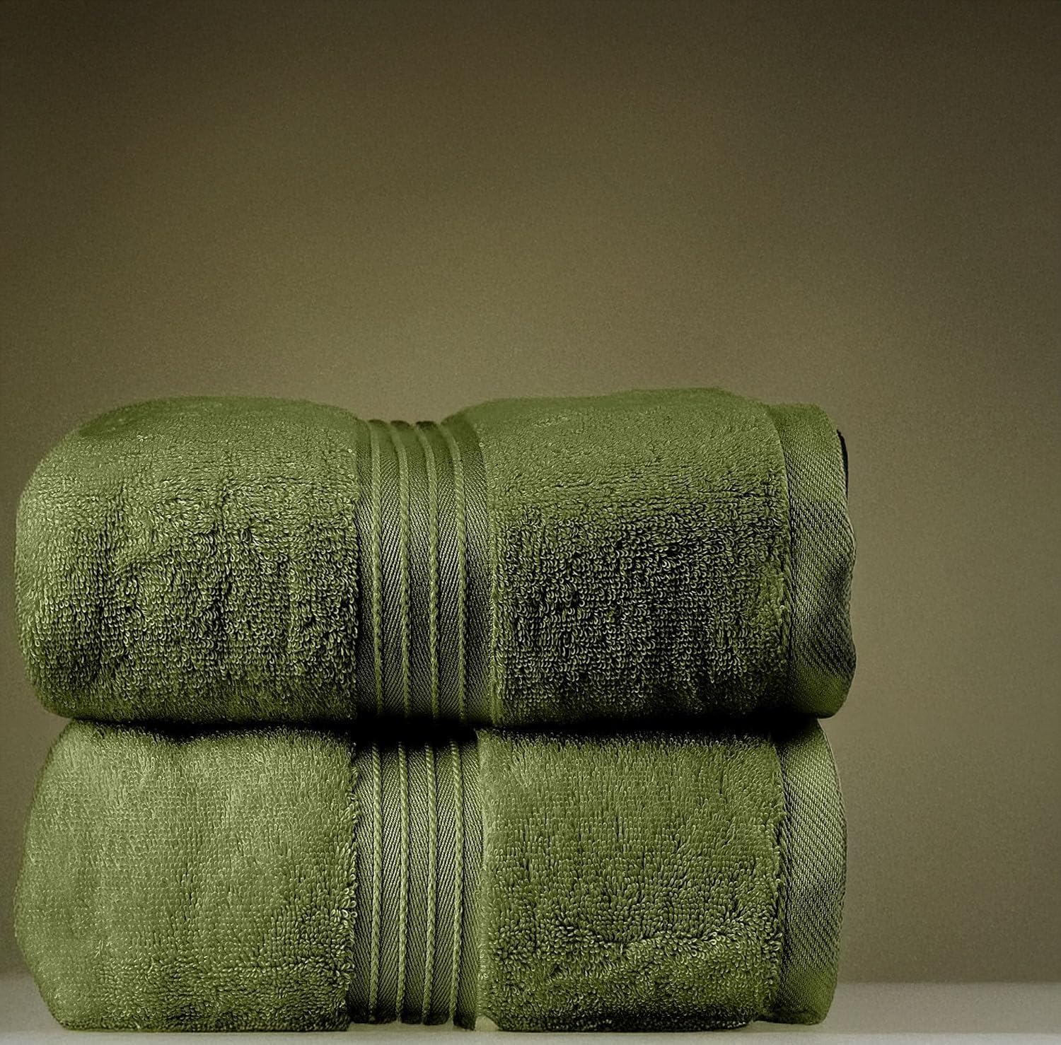 BEYTOR Luxury Bath Towels – 100% Cotton, Ultra Soft, Quick-Dry & Highly Absorbent – Plush & Durable Hotel-Quality Towels for Home, Spa & Gym – Army Green (50x100 cm)
