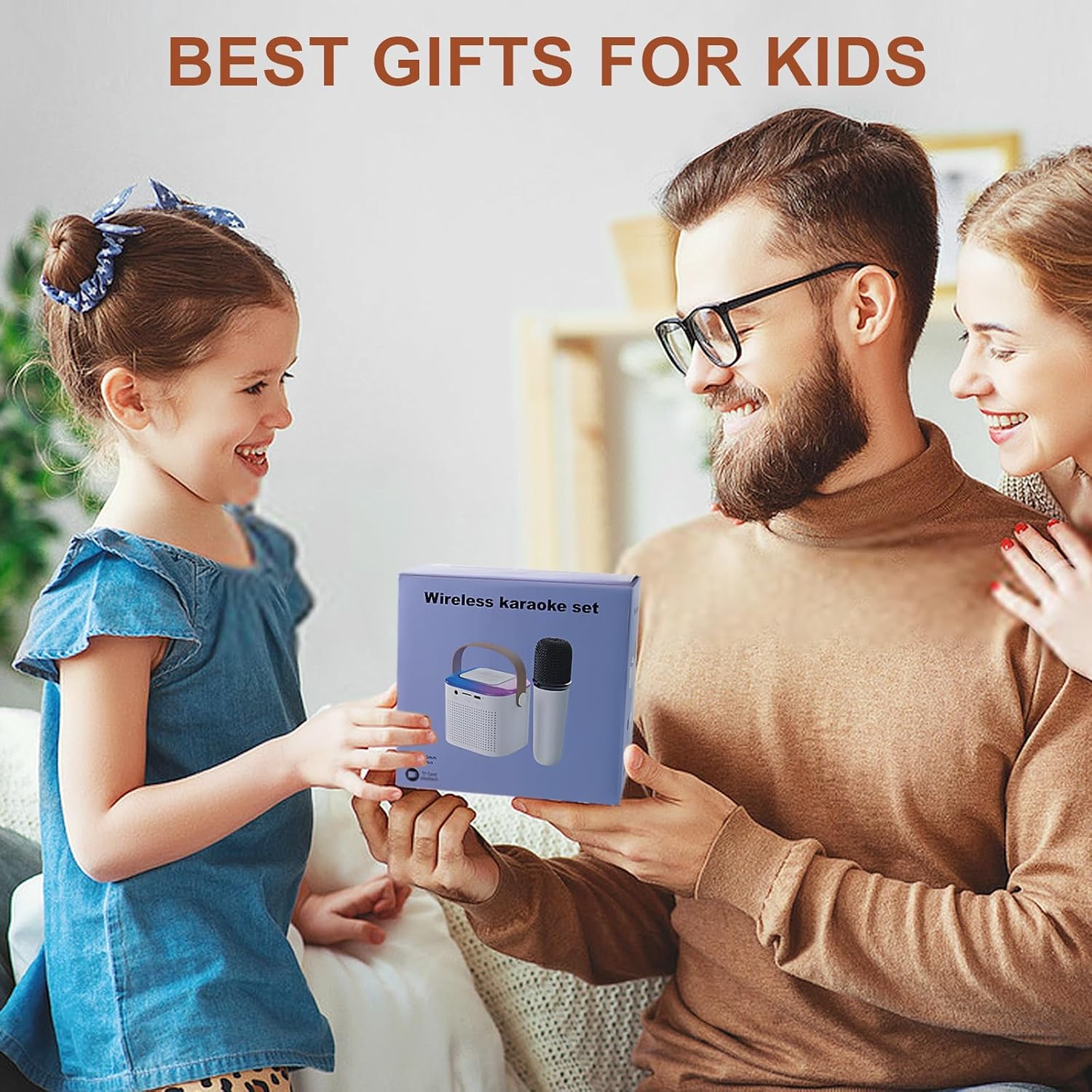 SEFONE Mini Kids Karaoke Machine 2 Wireless Microphones Set Portable Bluetooth Speaker Disco Lights Ideal Christmas Birthday Gifts for 4 5 6 7 8 9 10 12+Year Old Girls Boys