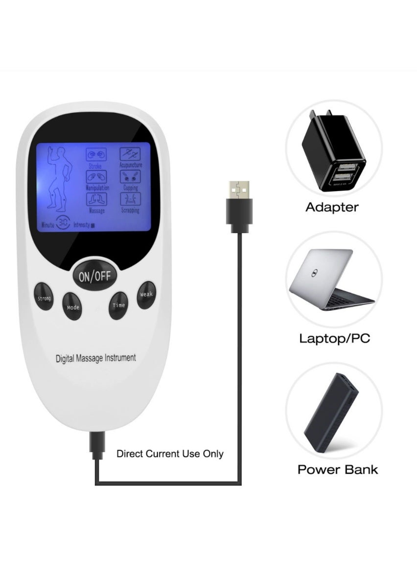 Stimulation Device with 8 Electrode Pads Muscle Stimulator for Muscle Building, Pain Relief, Muscle Training