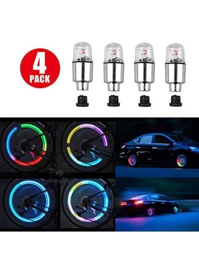 4 قطع مصابيح LED للعجلات - ساق صمام إطار الدراجة