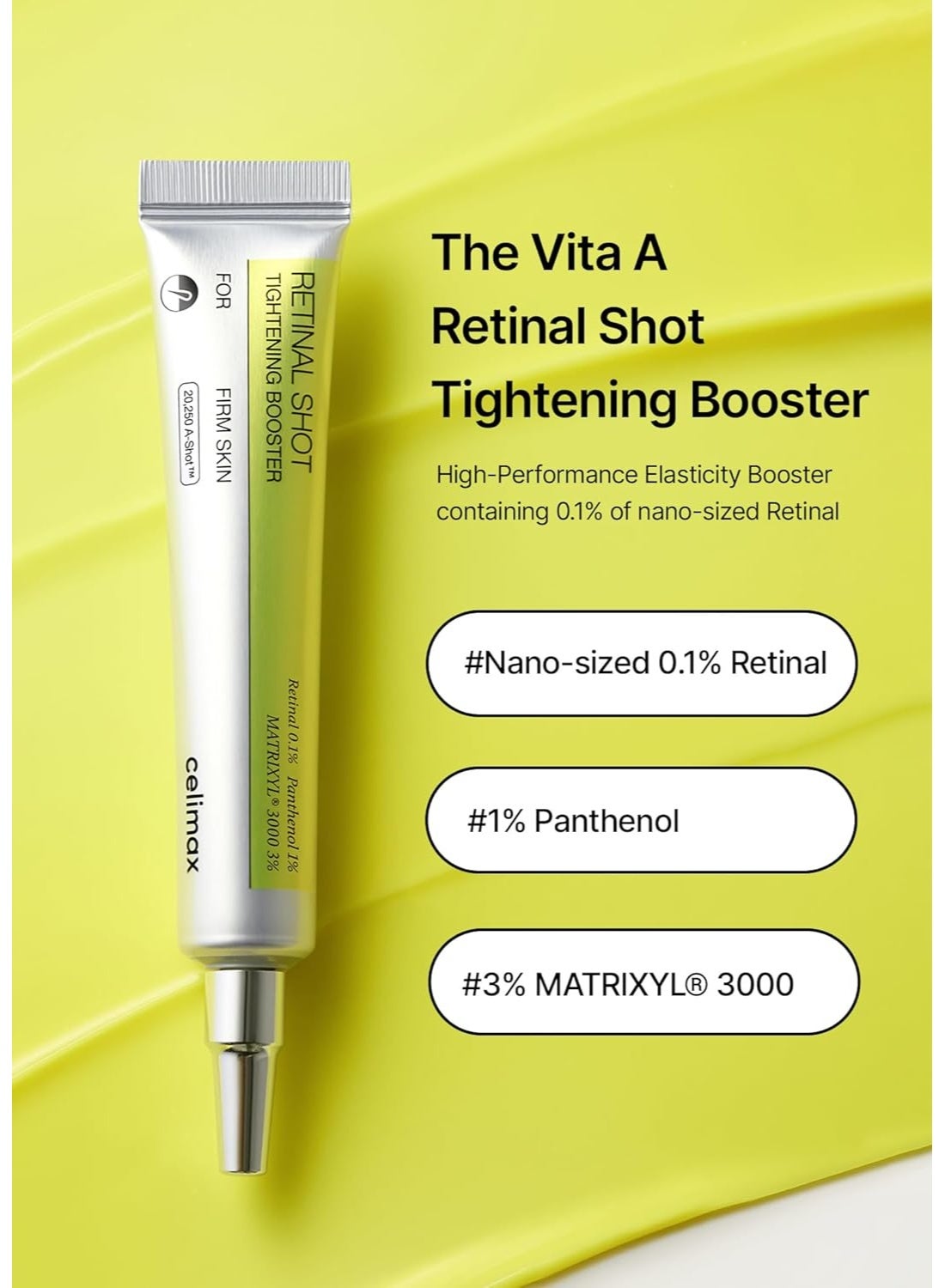Celimax The Vita A Retinal Shot Tightening Booster with Liposomized Retinal, Matryxyl, Pore Minimizer, Wrinkles & Fine Lines, Firmer Skin, 15ml