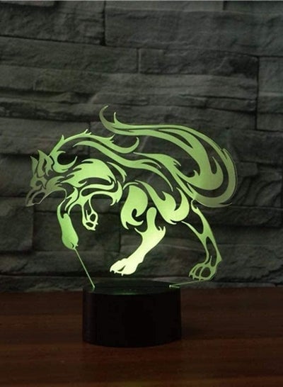 WOLF 3D LED Night Lights USB 7 Color Changing 3D Lights Baby Bedroom Bookshelf Night Light Home Decor Creative Gift