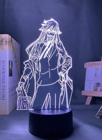 Black Butler Grill Sutcliff LED Night Light Bedroom Decor Mood Light Anime 3D Table Lamp Grell Sutcliff Black Butler With Remote