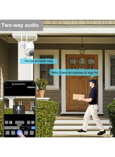 Security Outdoor Camera 1080P CCTV Wired Camera 2.4Ghz WiFi Surveillance Wireless Camera Home Security with 355°Pan 90°Tilt Auto Tracking Motion Detection Two-way Audio with Color Night Vision