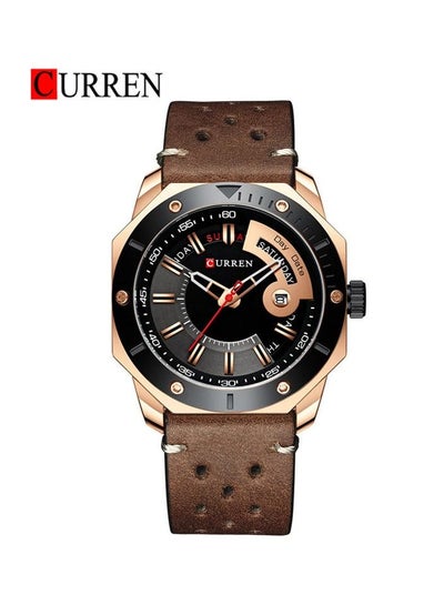 CURREN 8344 Original Brand Leather Straps Wrist Watch For Men With Brand Box