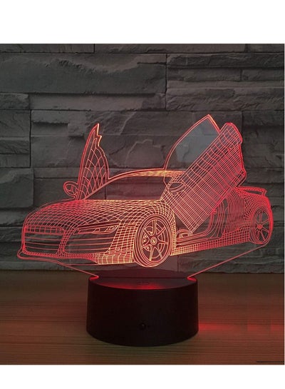 شكل سيارة رياضية ثلاثية الأبعاد LED ضوء الليل USB اللمس مصباح طاولة النوم ديكور غرفة الطفل الرضيع لعبة طفل هدية السنة الجديدة