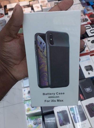 Back Cover For Battery Case 4000 mAh Battery Pack Case Cover For Apple iPhone XS Max (Black)