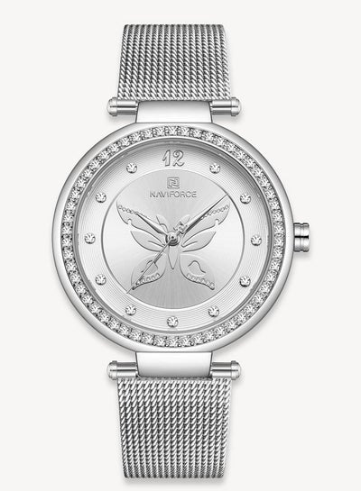 NAVIFORCE Women Watches Luxury Fashion Casual Quartz Stainless Steel Waterproof Wristwatch with Diamond NF5018