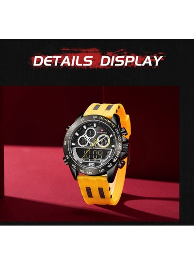 NAVIFORCE Men Digital Sport Chronograph Watch Silicone Strap Waterproof Luminous Analog Quartz Wristwatches NF9188T