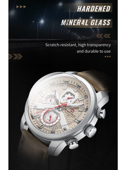 NAVIFORCE NF9211L Men Watches Leather Band Calendar Quartz Watch Military Waterproof Sport Leisure Watch Men Gift Reloj Hombre