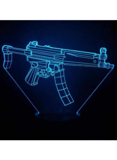 Submachine Gun Figure Night Light LED 3D Illusion USB Touch Sensor Children's Kids Gift Game Gun TableLamp machinMe Gun Figure