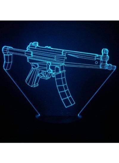 Submachine Gun Figure Night Light LED 3D Illusion USB Touch Sensor Children's Kids Gift Game Gun TableLamp machinMe Gun Figure