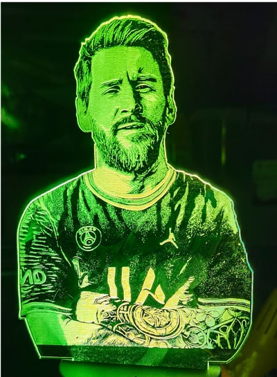 3D Acrylic LED 16 Colour Night Light With Remote Table Lamp Gift Football Messi Figure