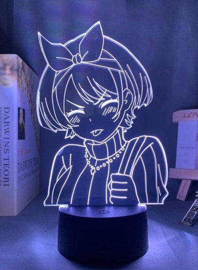Multicolour 3D Anime Night Light Illusion LED Lamp Anime Rent A Girlfriend Sarashina Ruka for Kids Bedroom Decor Birthday Gift Manga Kanojo Okarishimasu Lamp Remote Control