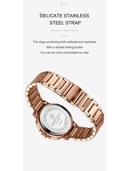 NAVIFORCE NF5021 Brand Luxury Fashion Women Watches Ladies Casual Quartz Waterproof Stainless Steel Bracelet Wristwatches