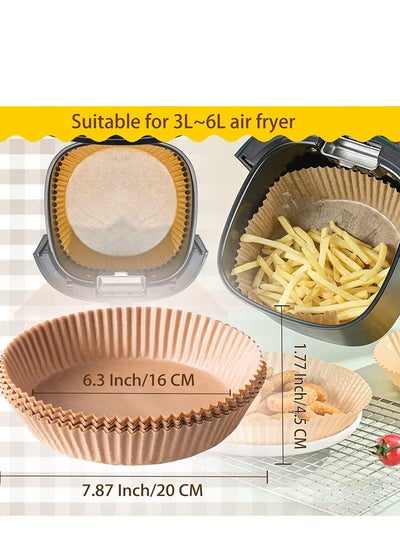 Air Fryer Disposable Paper Liners , 160x45mm Non-Stick Parchment Paper for Air Fryer Liners ,  50 PCS Round Baking Paper