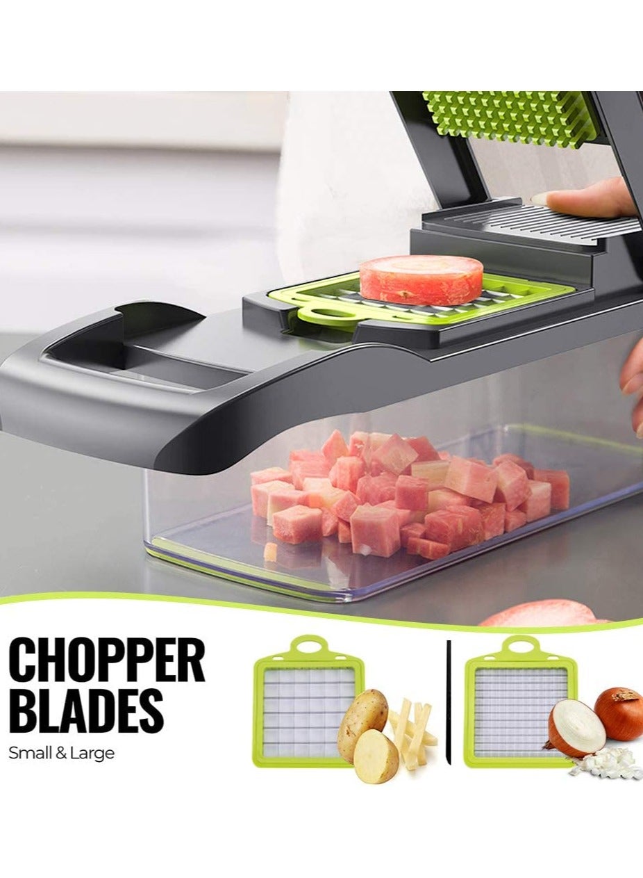 Eworld 11 In 1 Interchangeable Blades Vegetable Chopper Slicer with Colander Basket and Container