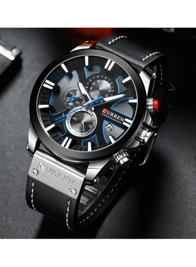 CURREN 8346 Original Brand Leather Straps Wrist Watch For Men With Brand (Box)