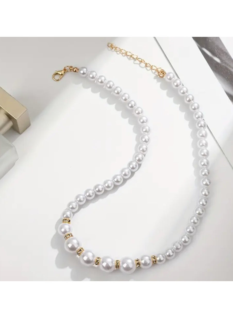 Set Pearl Jewelry Dainty Chunky Pearl Choker Necklace for Girls Wedding Jewelry for Prom Bride Birthday Gifts