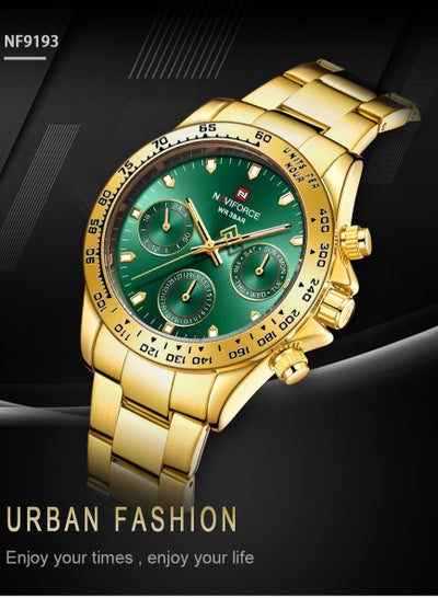 NAVIFORCE Mens/Womens Fashion Multifunction Watches Quartz Analog Stainless Steel Waterproof Watch NF9193