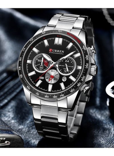 CURREN 8418 Original Brand Stainless Steel Band Wrist Watch For Men With Box