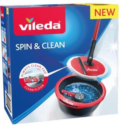 Vileda Spin And Clean Floor Mop And Bucket Set, For Cleaning Floors (Set Of 1x Mop, 1x Bucket, & 2x Extra Refills)