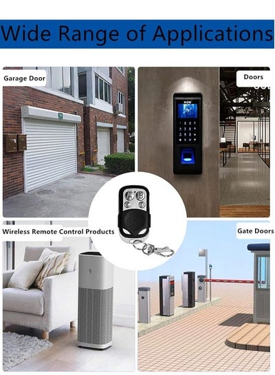 Remote Control Keys Electric Gate Fob 2pcs Universal Gate Remote Control Fob 433mhz Cloning Wireless Remote Control Key for Garage Door Gate